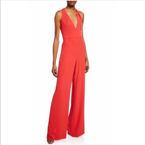 Jay Godfrey V Neck Sleeveless Wide Leg Jumpsuit. - Picture 1 of 5